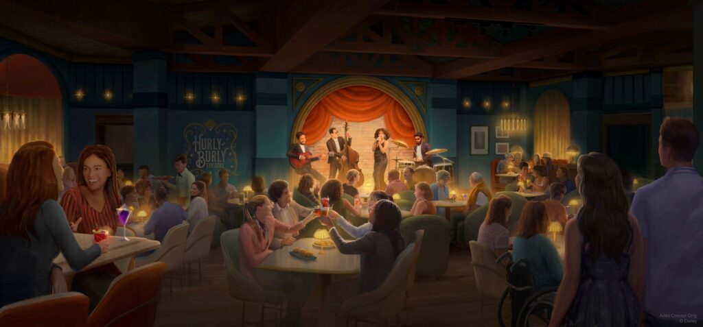 Seni konsep untuk Hurly-Burly akan hadir di BoardWalk Inn Disney