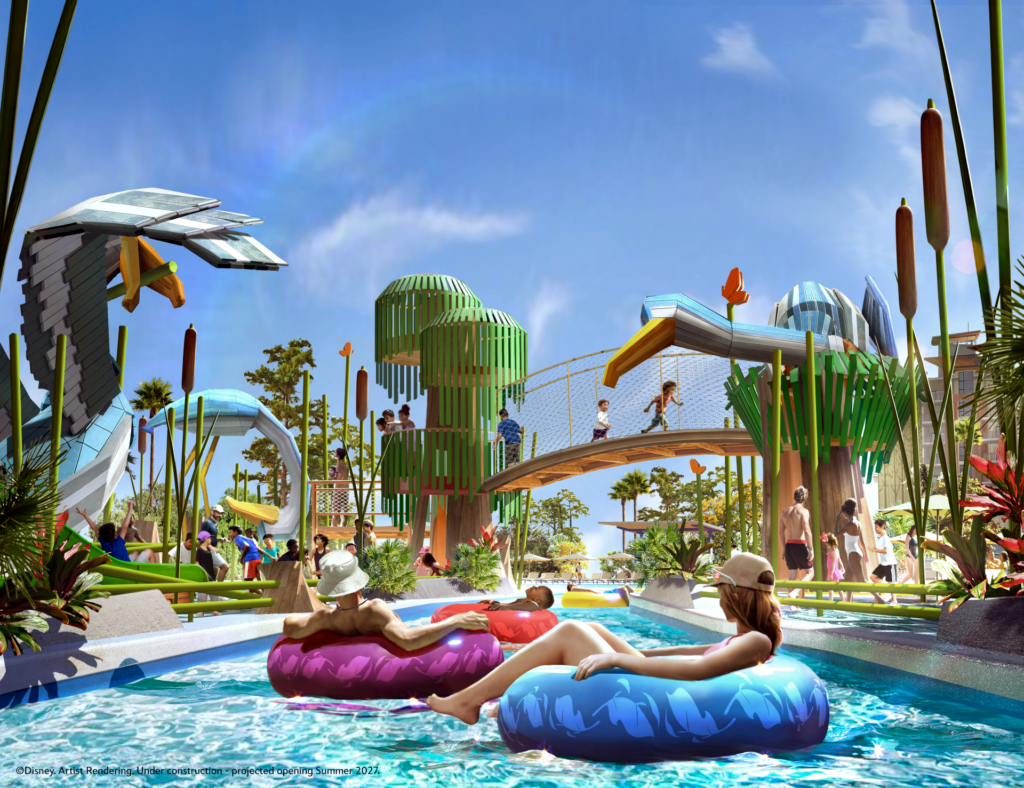 Konsep seni Daydream River, sungai malas yang terletak di area kolam Disney Lakeshore Lodge