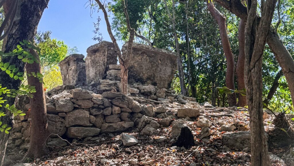 Mayan ruins on the property of Sandos Caracol Nature Resort