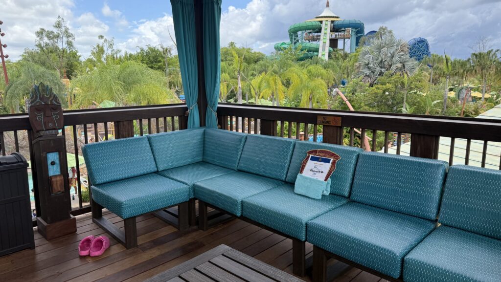 Upper level cabana at Volcano Bay