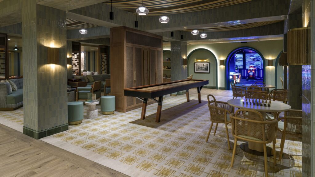 The new Game Room with table and arcade games at The Boca Raton