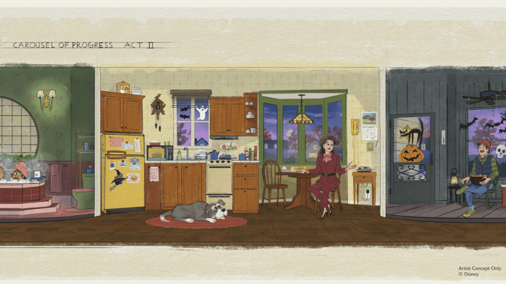 Concept art for updated Carousel of Progress coming to Magic Kingdom