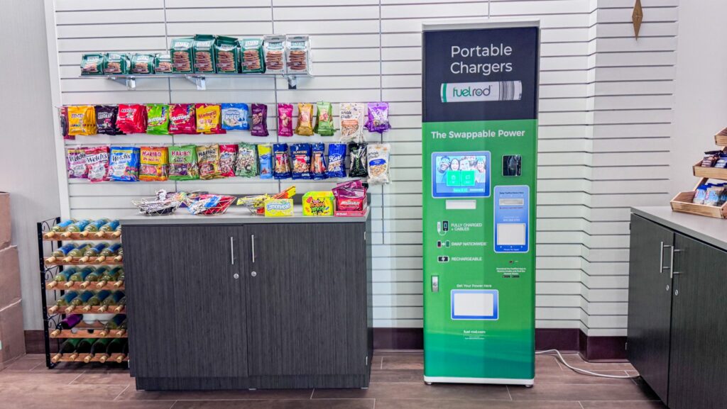 FuelRod swapping station kiosk at The Anaheim Hotel in Anaheim, California