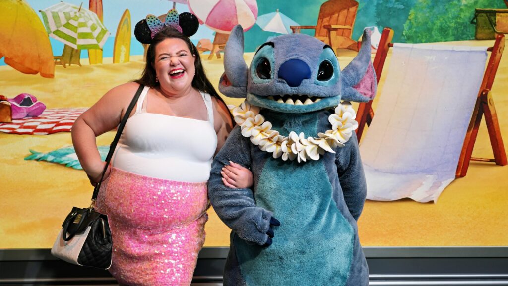 Theme park editor, Megan duBois, and Stitch
