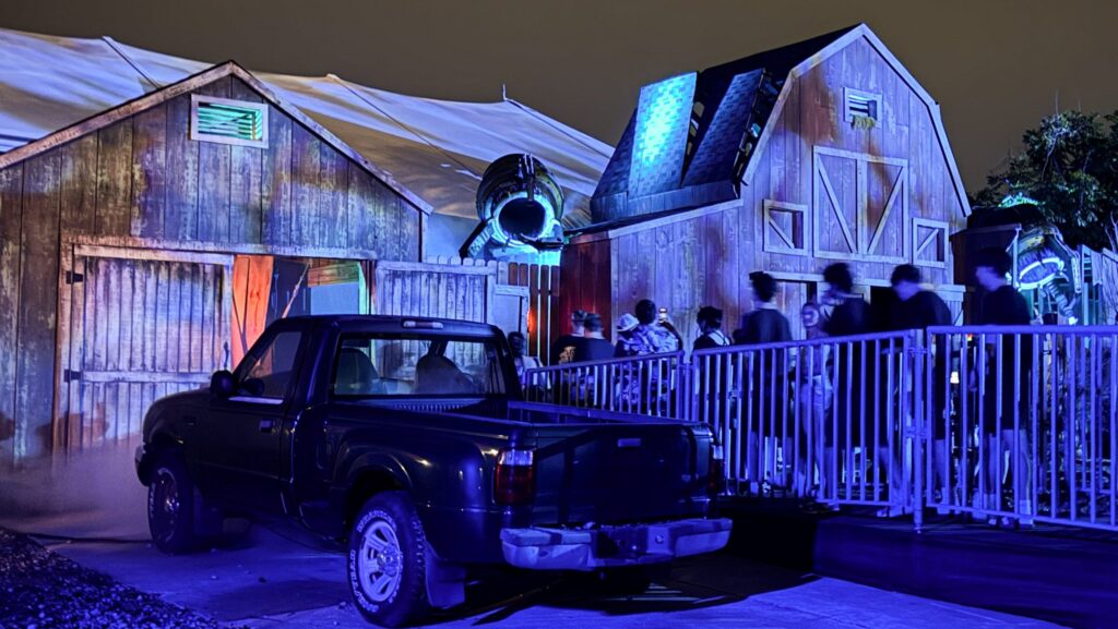 Entrance to INVASION: Alien Abduction haunted house at Halloween Horror Nights at Universal Orlando