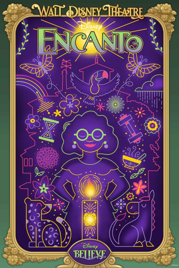 Poster design for "Disney Encanto" stage show exclusively onboard the Disney Believe