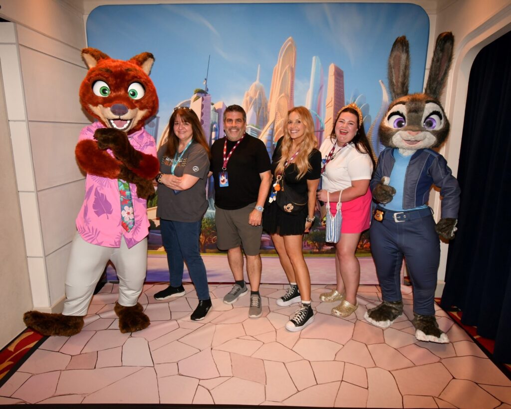 Megan and fellow content creators with Nick Wilde and Judy Hopps