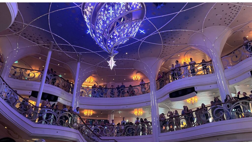 light show in the Grand Hall aboard the Disney Wish